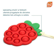 Pop it silicone teether Juicy Raspberry - a sensory toy for babies by RaZbaby