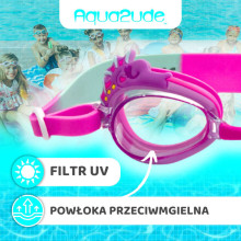 Aqua2ude Children's anti-fog swimming goggles - Seahorse swimming goggles for the swimming pool, pink Age: 3+