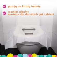 WuCetki Disposable paper toilet seat pads with comfortable XXL edges for children and adults 10 pcs.