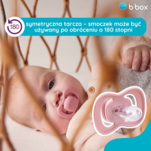 b.box pacifier for newborns and infants twin pack – symmetrical silicone pacifier 0 – 6 months, Berry/Blush