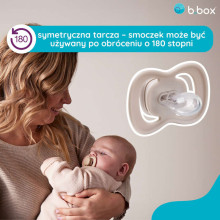 b.box pacifier for newborns and infants twin pack – symmetrical silicone pacifier 0 – 6 months, Blush/Latte