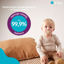 b.box pacifier for newborns and infants twin pack – symmetrical silicone pacifier 6 months+, Sage/Vanilla