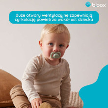b.box pacifier for newborns and infants twin pack – symmetrical silicone pacifier 6 months+, Sage/Vanilla