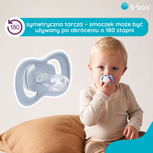 b.box pacifier for newborns and infants twin pack Glow in the dark – symmetrical silicone pacifier 6 months +, Sky/Sage