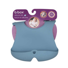 b.box Roll-up silicone bib with an open pocket - a soft bib for children and babies, Ocean