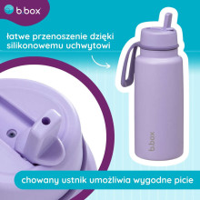 Insulated Flip Top Bottle – stainless steel, 1l thermos Lilac Love, b.box