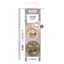 Bibs Liberty Colour Round Blush Mix Art.177717 Apaļš māneklītis (knupītis) no 100% naturāla kaučuka no 6-18 mēn. (2 gb.)