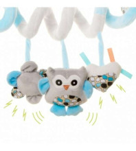 Plīša spirāle OWLS blue 4BABY OB07 Play&Edu