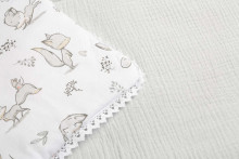 COTTON-MUSLIN SET PACK. FOREST FOXES GRAY