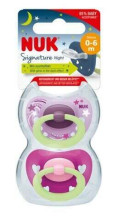 730639 SIGNATURE NIGHT SILICONE SOOTHING TAT 0-6 2 PCS/PUD