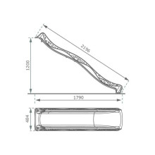 Red slide, 220 cm