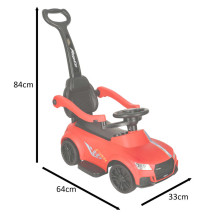 Ikonka Art.KX4413_2 3-in-1 auto ratiņi ar skaņu, gaismām, sarkanā krāsā