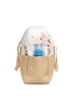 STROLLER BAG ECO LEATHER BEIGE BUNNIES