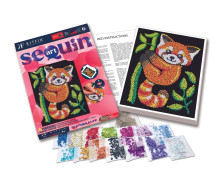 KITFIX DIY „Sequin Art“ raudonasis rinkinys „Raudonoji panda“