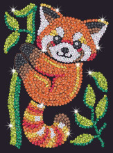 KITFIX Amatniecības komplekts Sequin Art Red spīdumiņu māksla, Sarkanā panda