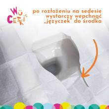 WuCetki Disposable paper toilet seat pads with comfortable XXL edges for children and adults 3 pcs.