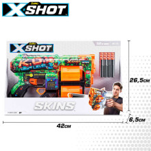 Пистолет с 12 порол. пулями, дальность до 27 метра X-Shot Skins ZURU 8 g+ CB46922