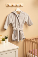 SOFT TEDDY BEAR BATHROBE GREY