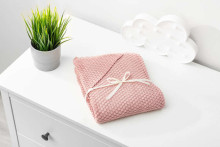 HOODED SWADDLE BLANKET 100% BAMBOO GIFT PINK