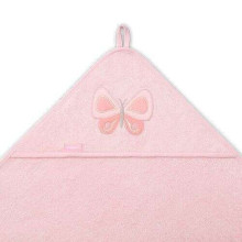 346/04 Bamboo hooded towel NATURAL BAMBOO PINK 100X100