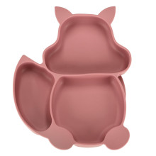 Ikonka Art.KX3747 Children's silicone dishware squirrel dark pink