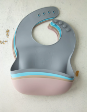 Little Eater Art.bib07 Grey Silicone bib