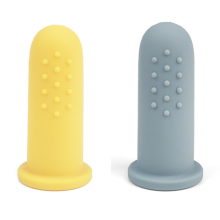 Little Eater Art.brush04 Yellow/Blue Silicone toothbrush - finger brush 2pcs.