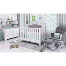 Lepinkids Bed  Art.MO-17 White/Grey Детская деревянная кроватка 140x70см