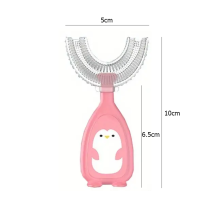 Bebe Basic Kids U-Shaped Toothbrush Art.h01 Col.Pink U-образная детская зубная щетка