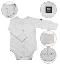 La Bebe™ NO Baby Body Art.184103 Grey  Zīdaiņu bodiji no 100%  kokvilnas ar garām piedurknēm