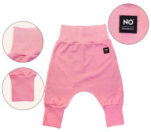 La Bebe™ NO Baby Pants Art.184106 Pink Детские штанишки с широким поясом и открытыми пяточками из чистого хлопка