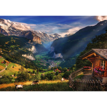 TREFL PREMIUM PLUS 1000 det. dėlionė „Lauterbrunnen slėnis, Šveicarija“