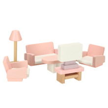 Ikonka Art.KX3437 Dolls' house furniture wooden pink