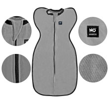 La Bebe™ NO Swaddle Up S Art.184766 Grey  Хлопковая пелёнка-спальный мешок для комфортного сна, пеленания S раз.