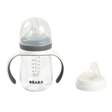 Beaba Art.913532 MINERAL GREY2in1 Training Bottle 210 ml