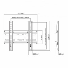 Sbox PLB-2522F Fixed Flat Screen LED TV Mount 23"-43" 35kg