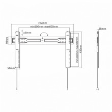 Sbox PLB-5746F Fixed Flat Screen LED TV Mount 37"-70" 35kg