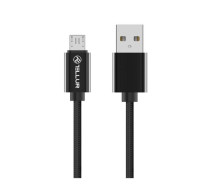 Tellur Data cable, USB to Micro USB, Nylon Braided, 1m black