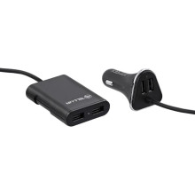 Tellur Car Charger with extension, 4*USB, 9.6A, 1.8m black