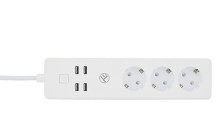 Tellur WiFi Power Strip, 3 Outlets, 4*USB 4A, 2200W, 10A, 1.8m