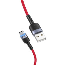 Tellur Data Cable USB to Type-C with LED Light 3A 1.2m Red