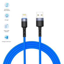 Tellur Data Cable USB to Lightning with LED Light, 3A 1.2m Blue