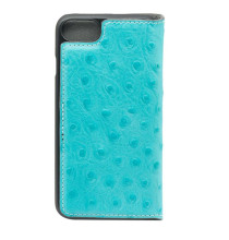 Tellur Book case Ostrich Genuine Leather for iPhone 7 turquoise