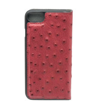 Tellur Book case Ostrich Genuine Leather for iPhone 7 red