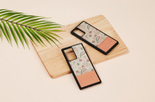 MAN&WOOD case for Galaxy Note 20 pink flower black