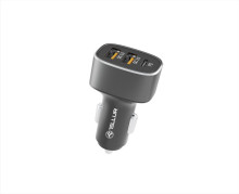 Tellur Car Charger FCC9, 56W, 9A (2XQC 3.0 + PD20W) black