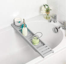 Beldray LA065018GRYUFEU7 ANTIBAC BAMBOO BATH RACK GREY