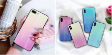 Evelatus Gradient Glass Case 1 for Samsung A7 2018 Mild Melon