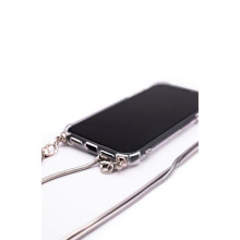 Xiaomi Redmi 7 Silicone TPU Transparent with Necklace Strap Silver