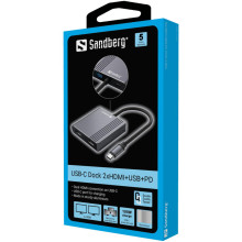 Sandberg 136-44 USB-C Dock 2xHDMI+USB+PD